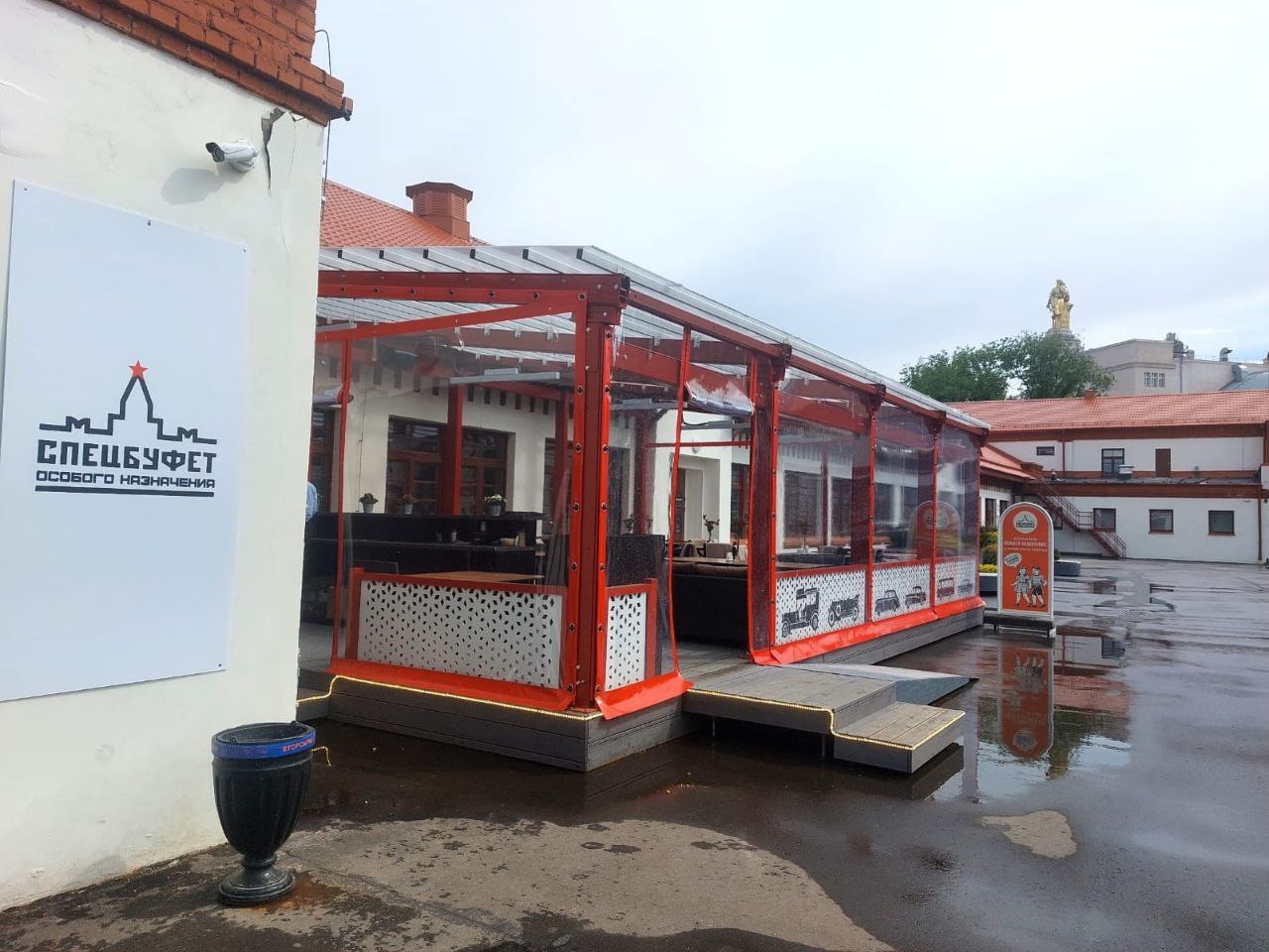 ПВХ шторы для летней террасы кафе в Хотынце